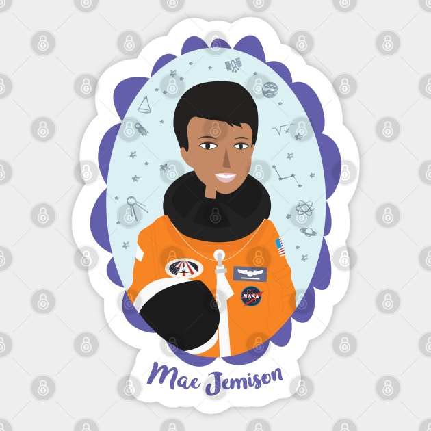 Women of Science: Mae Jemison Sticker by Plan8